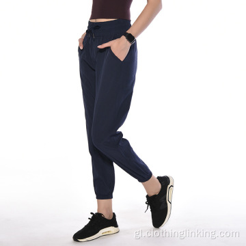 Pantalón Jogger sólido para ioga para mulleres